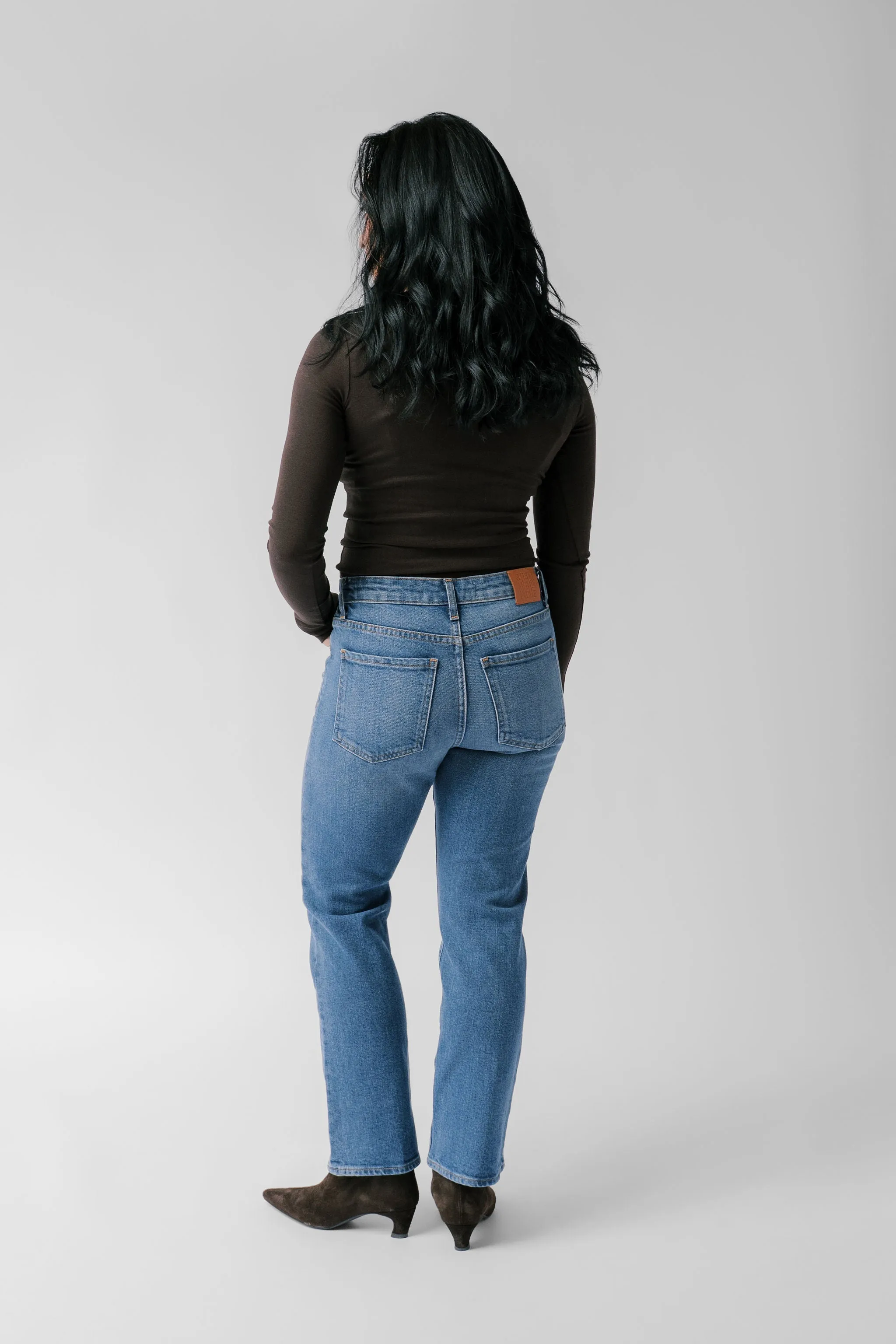 Petite Cropped Straight Jean - The Gabi in Royal sold by Nelle Atelier product image thumbnail 4