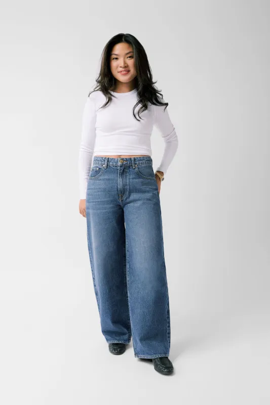 The Kiki Mid-Rise Baggy Jean - Sapphire sold by Nelle Atelier