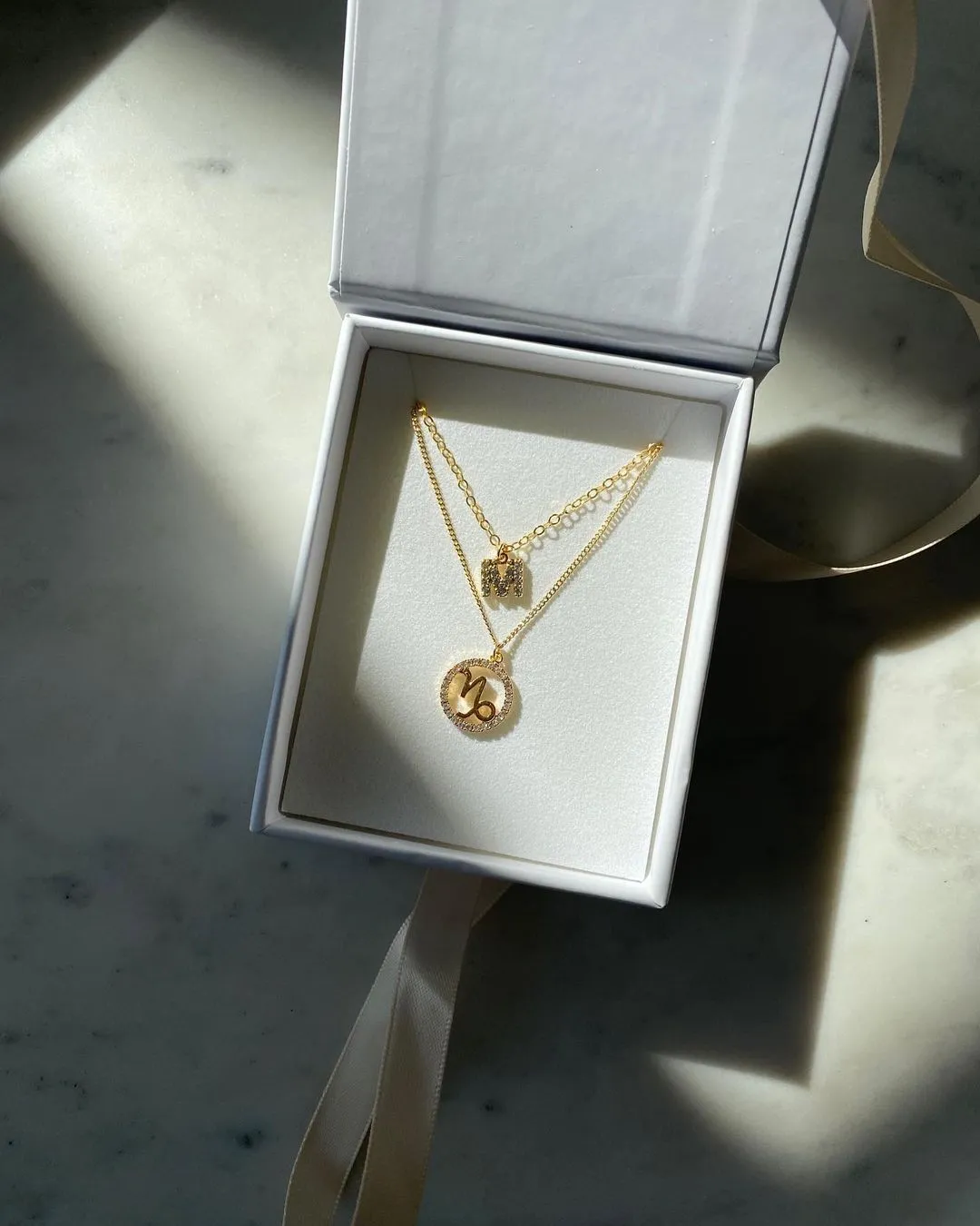 Tiny Crystal Initial Necklace sold by Ten Wilde product image thumbnail 4