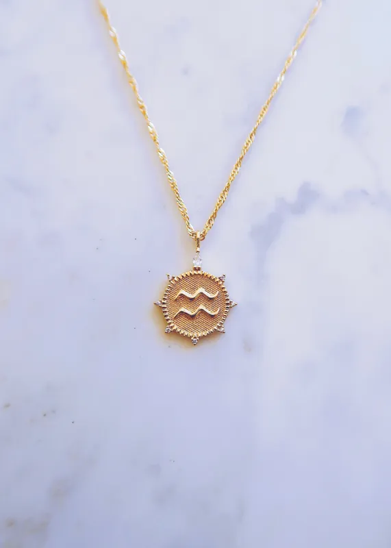 Aquarius Medallion Necklace sold by Ten Wilde
