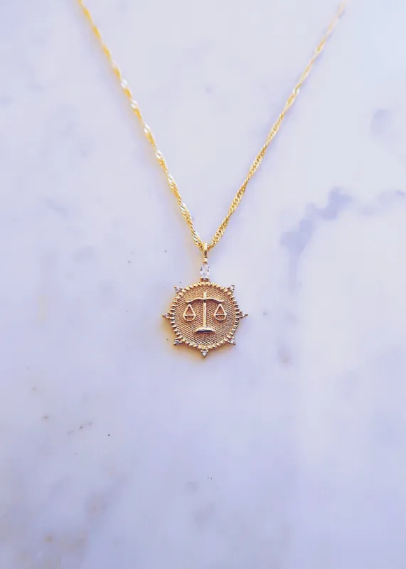 Libra Medallion Necklace sold by Ten Wilde