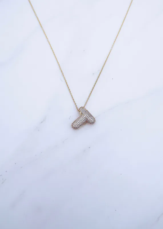 Pave Bubble Letter Necklace sold by Ten Wilde