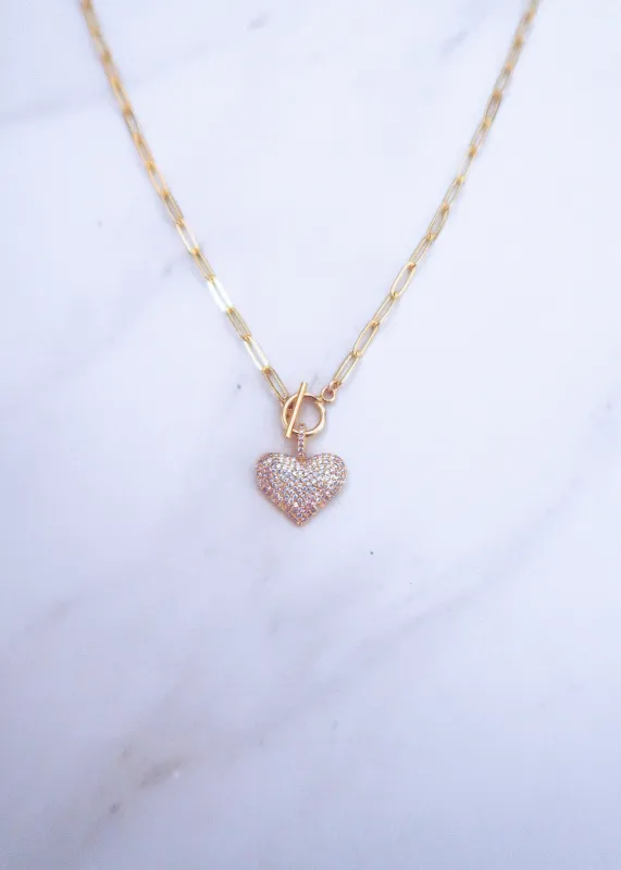 Pave Heart Toggle Chain sold by Ten Wilde