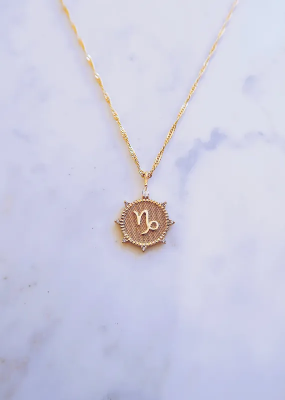 Capricorn Medallion Necklace sold by Ten Wilde