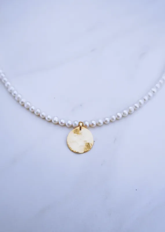 Medallion Pearl Necklace sold by Ten Wilde