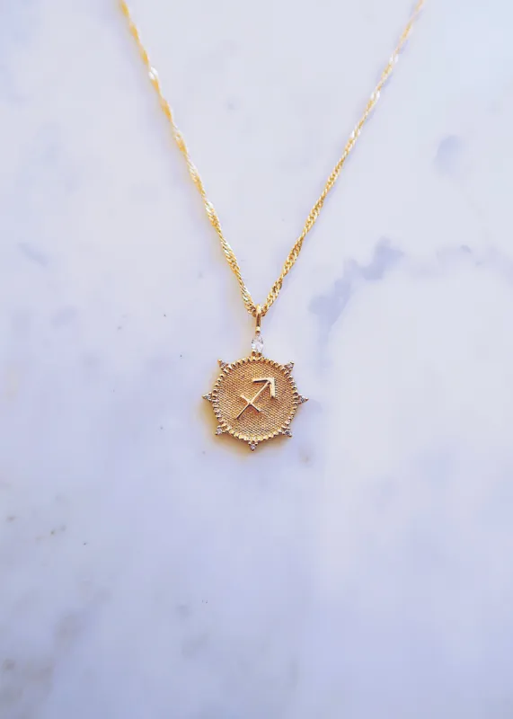Sagittarius Medallion Necklace sold by Ten Wilde