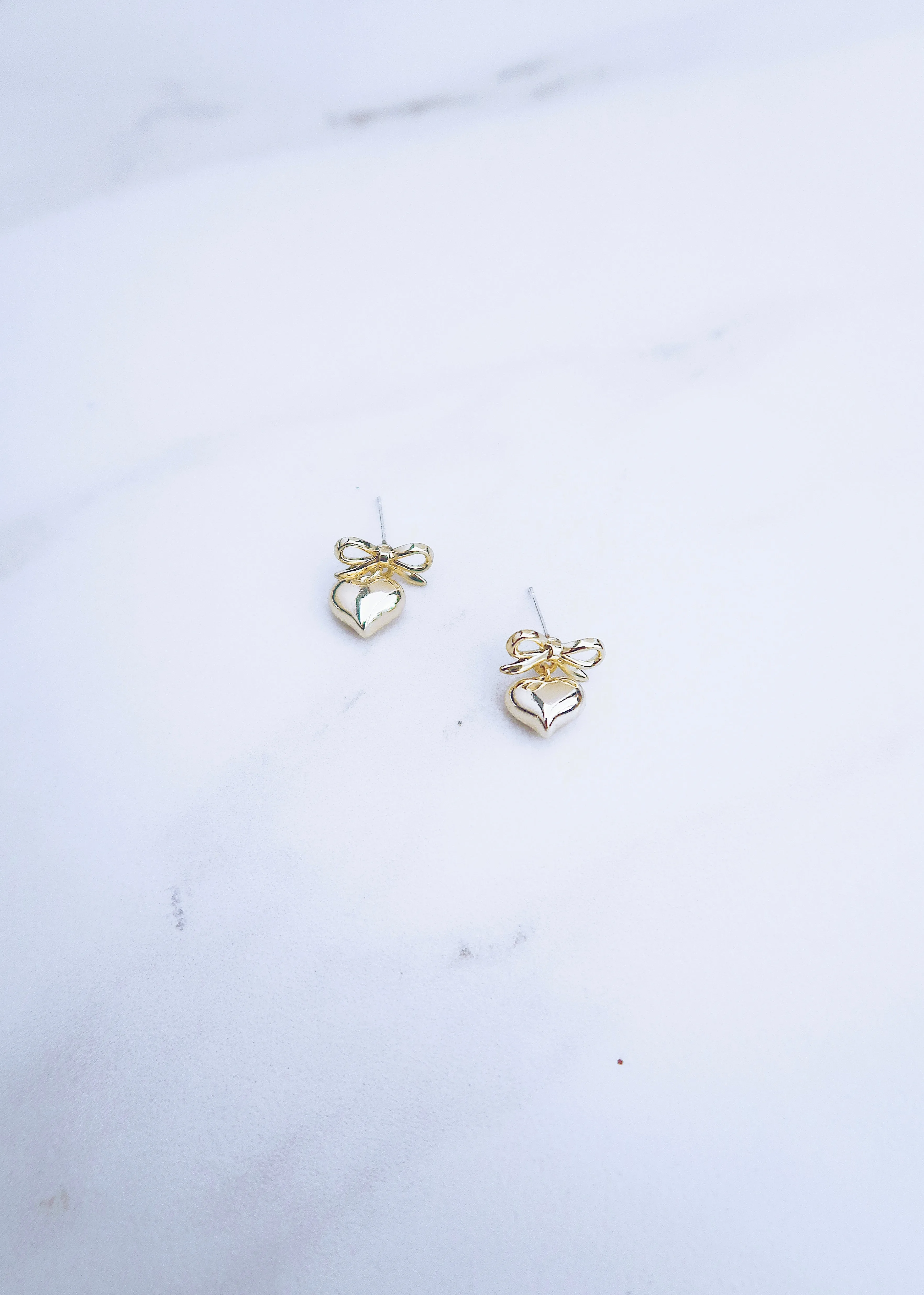 Ribbon Heart Earrings sold by Ten Wilde