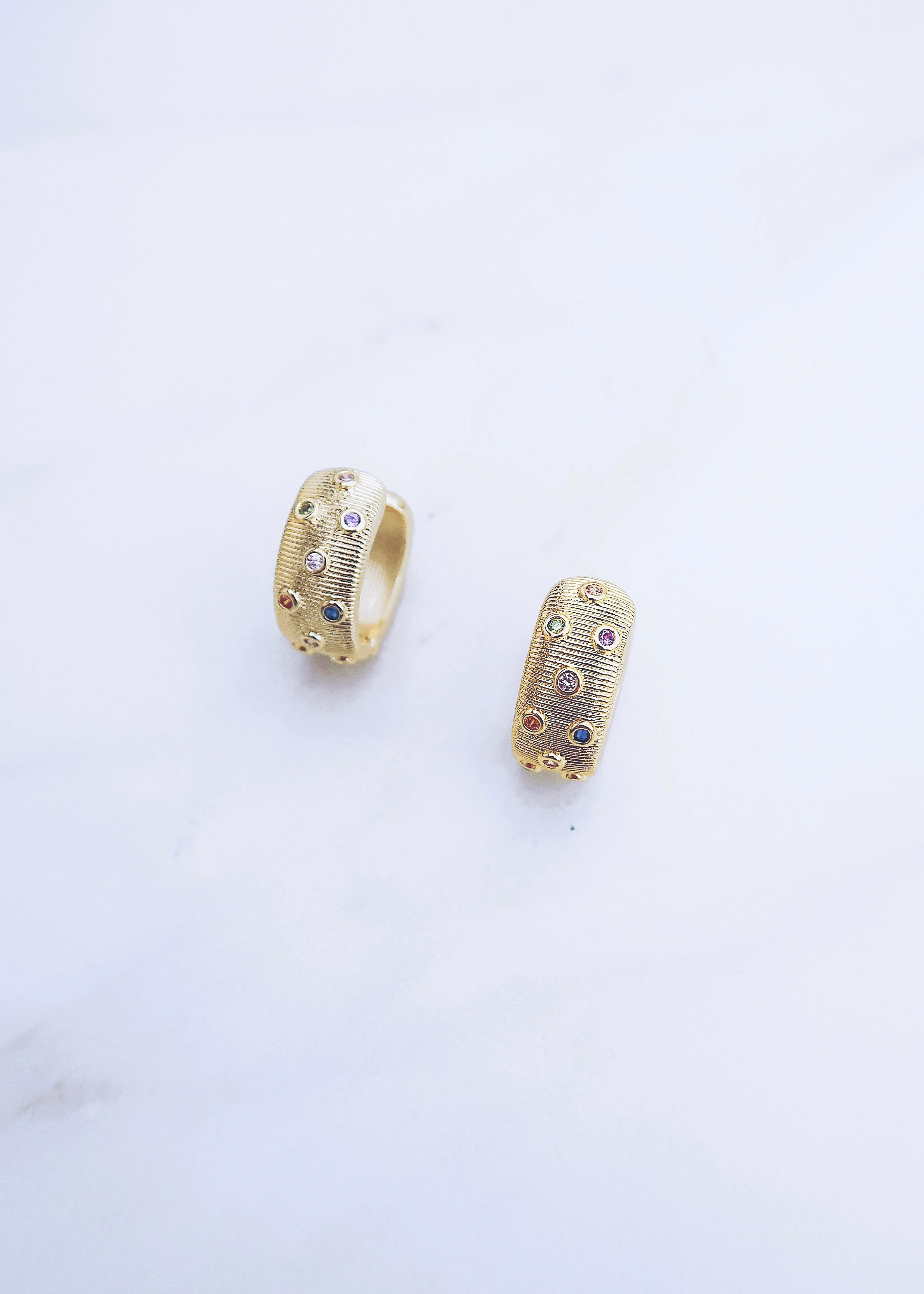 Stella Ridged Hoops sold by Ten Wilde