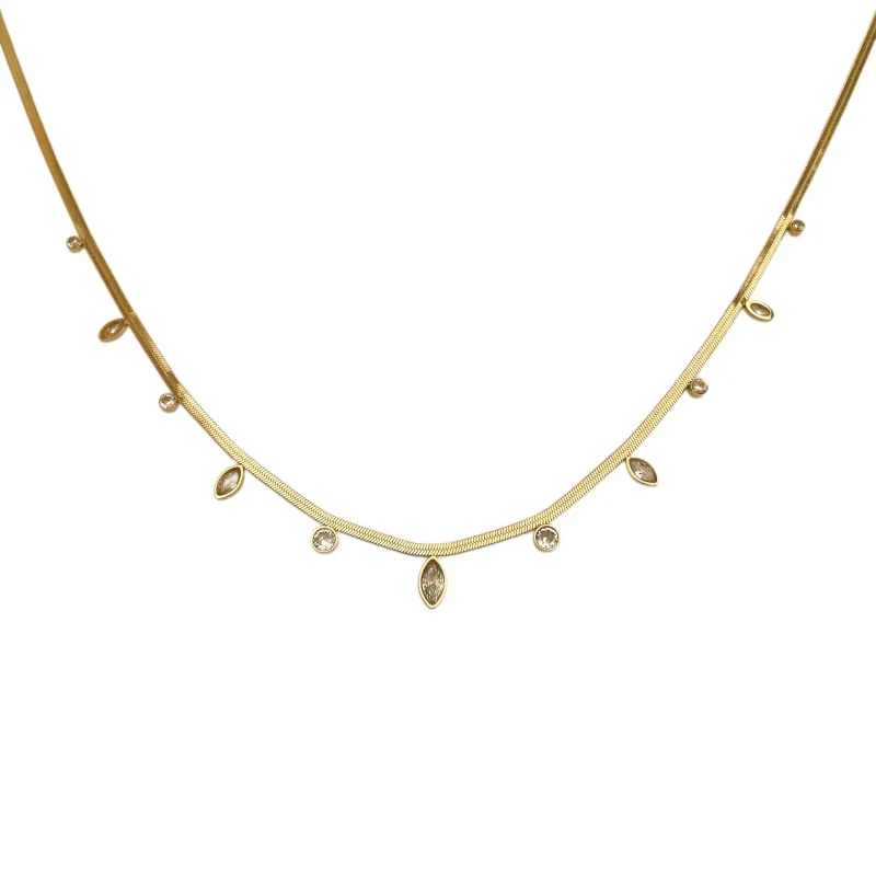 Marquise Bezel Necklace sold by Ten Wilde