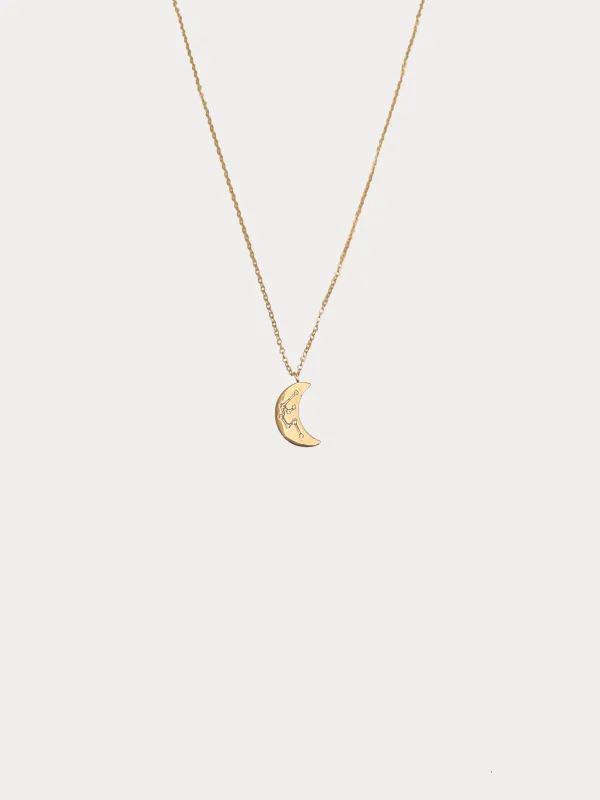 Aquarius Crescent Moon Necklace sold by Ten Wilde