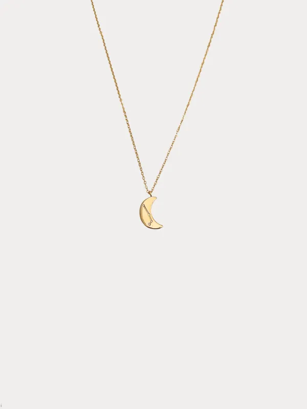 Aries Crescent Moon Necklace sold by Ten Wilde