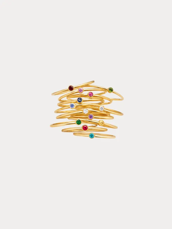 Birthstone Crystal Stacking Ring made by Ten Wilde