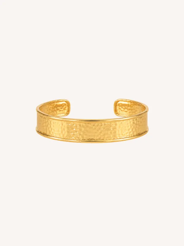 Hammered Gold Cuff made by Ten Wilde