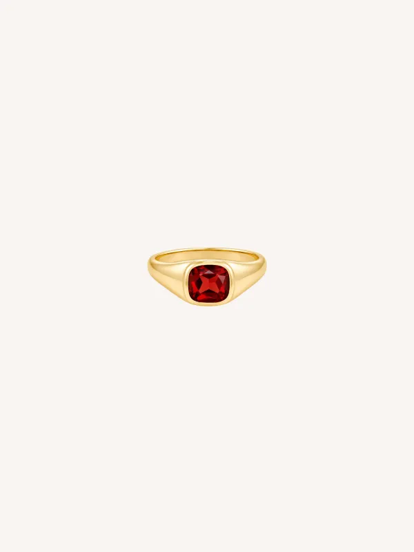 Red CZ Ring made by Ten Wilde