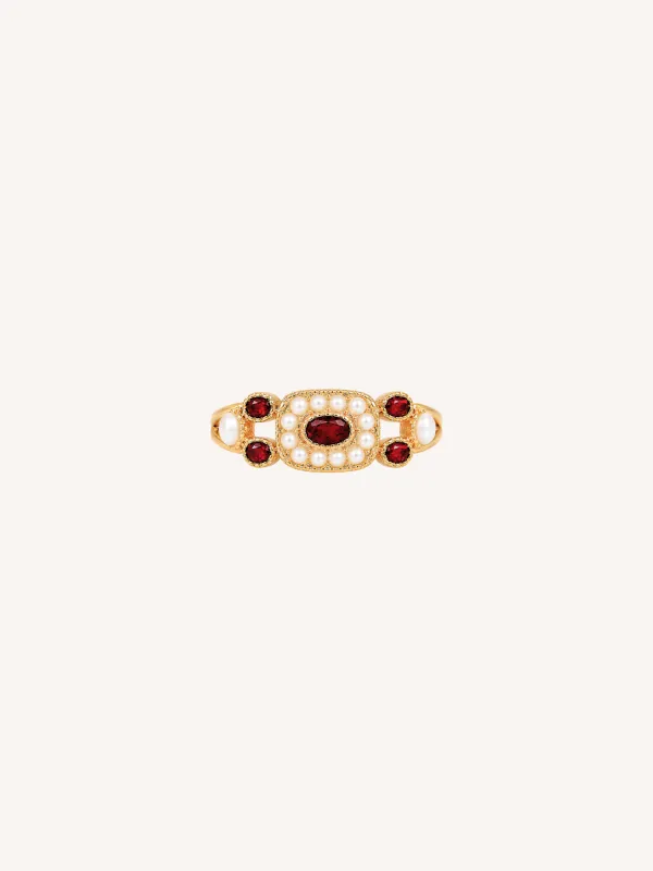 Ruby Pearl Ring made by Ten Wilde