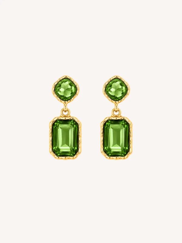 Green Dangle Earrings made by Ten Wilde