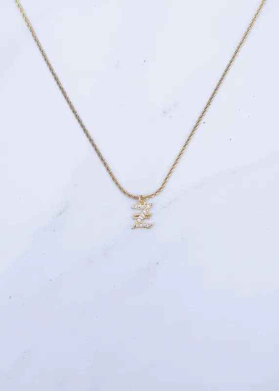Gothic Crystal Letter Necklace sold by Ten Wilde