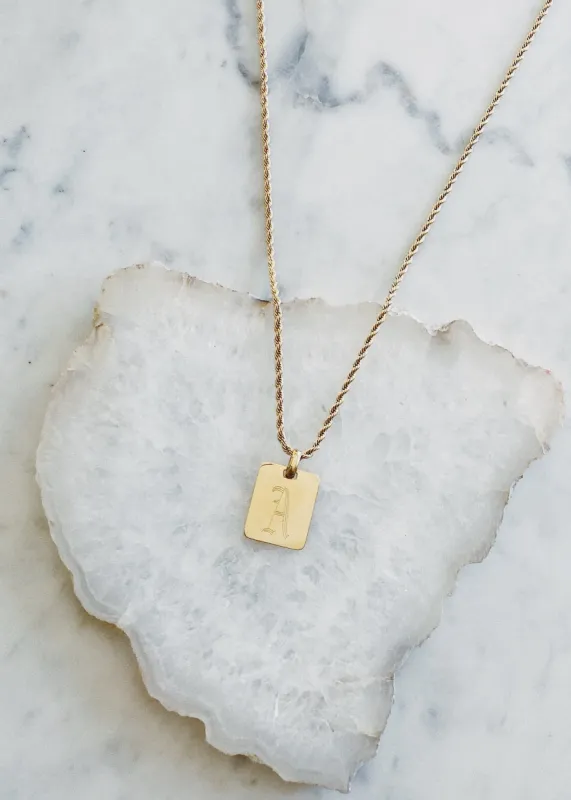 Engraved Initial Necklace made by Ten Wilde
