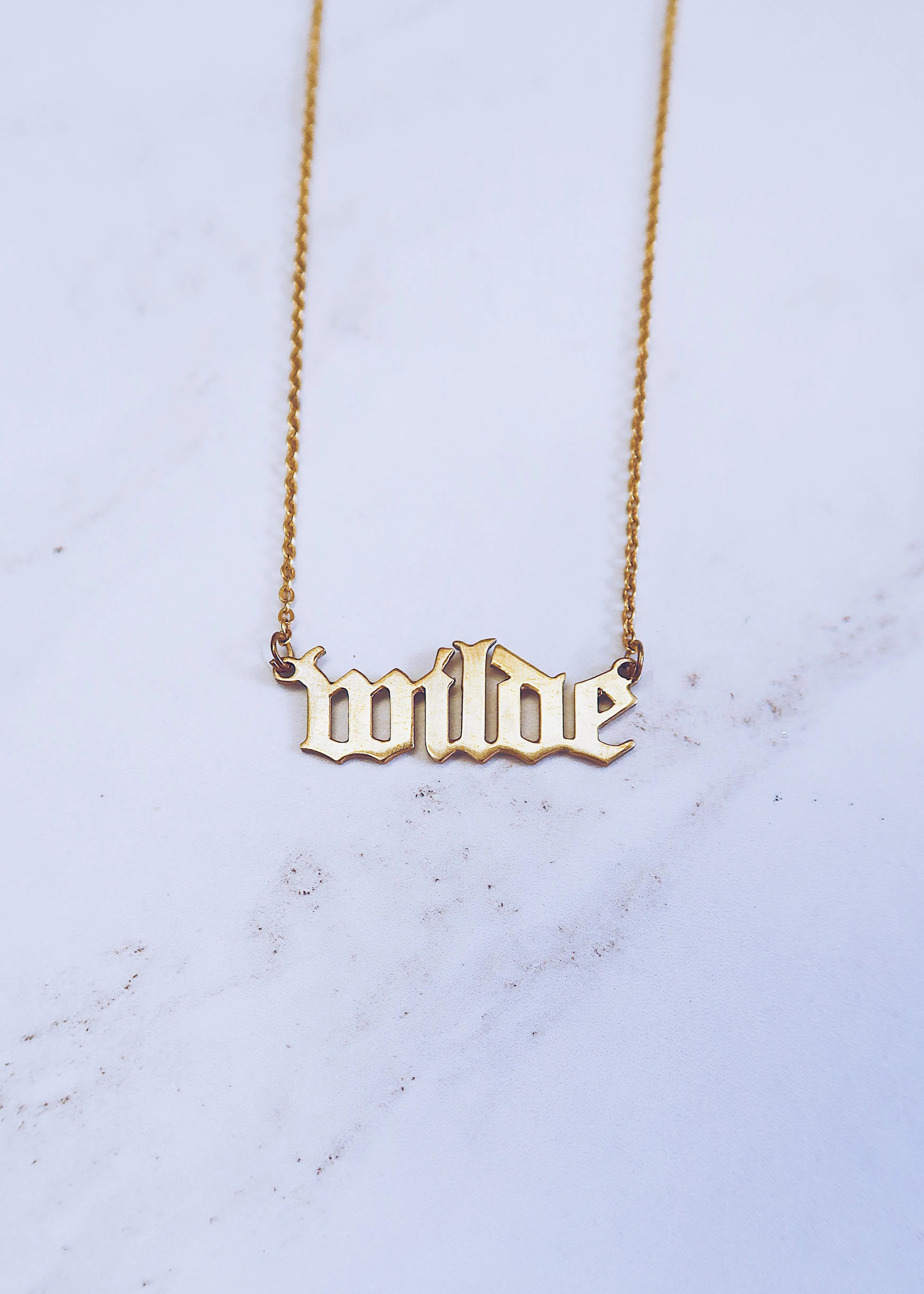 Old English Nameplate Necklace sold by Ten Wilde product image thumbnail 2