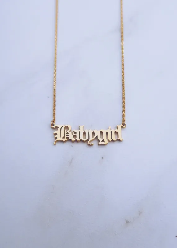 Old English Nameplate Necklace sold by Ten Wilde