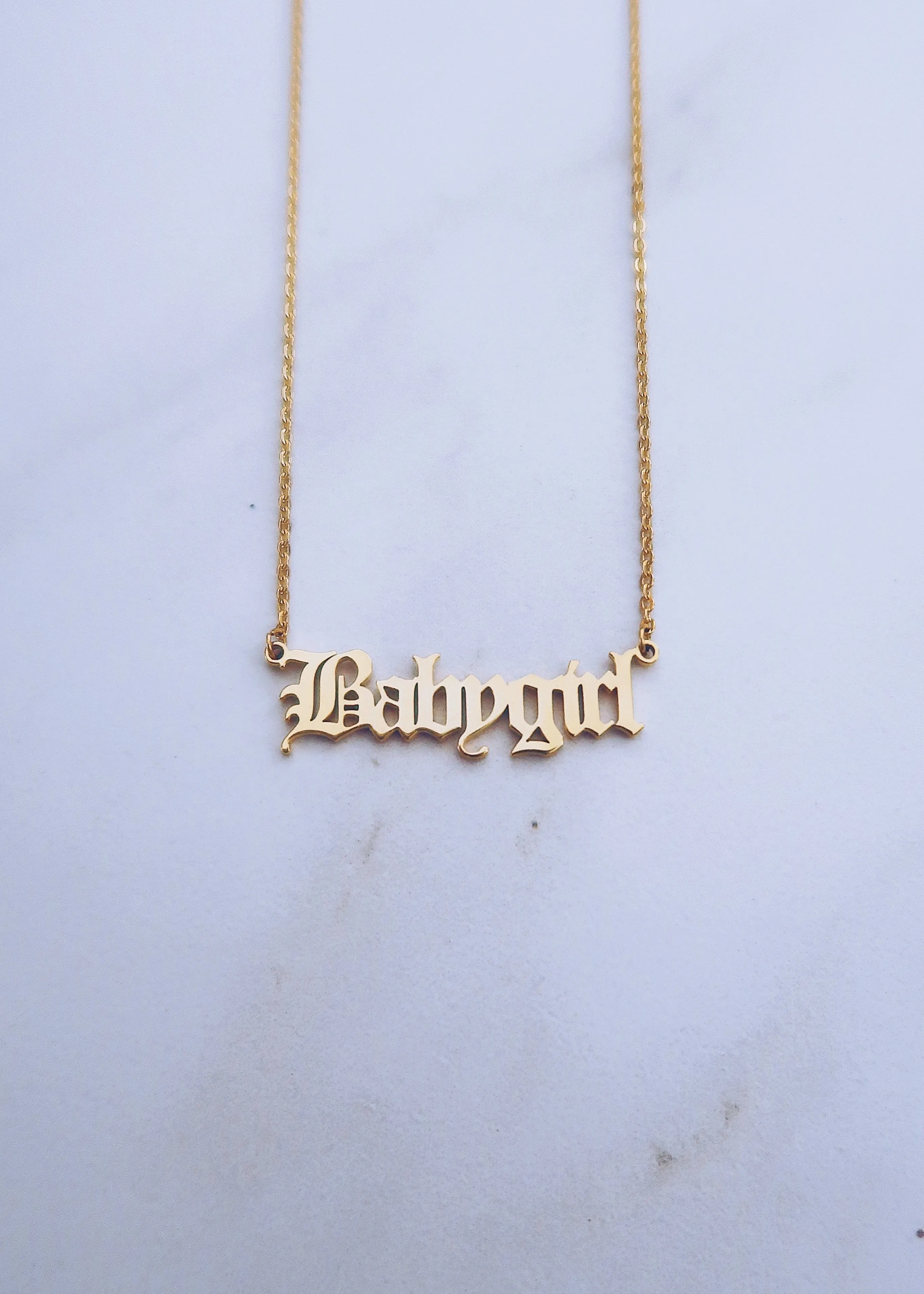 Old English Nameplate Necklace sold by Ten Wilde