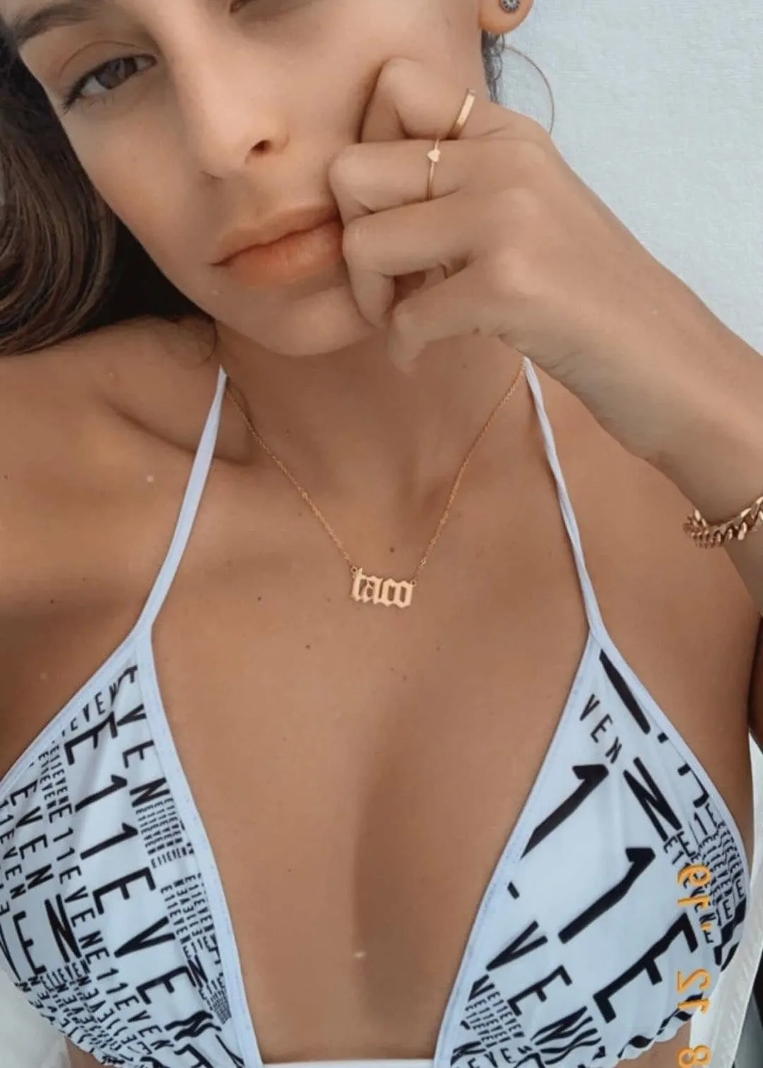 Old English Nameplate Necklace sold by Ten Wilde product image thumbnail 3