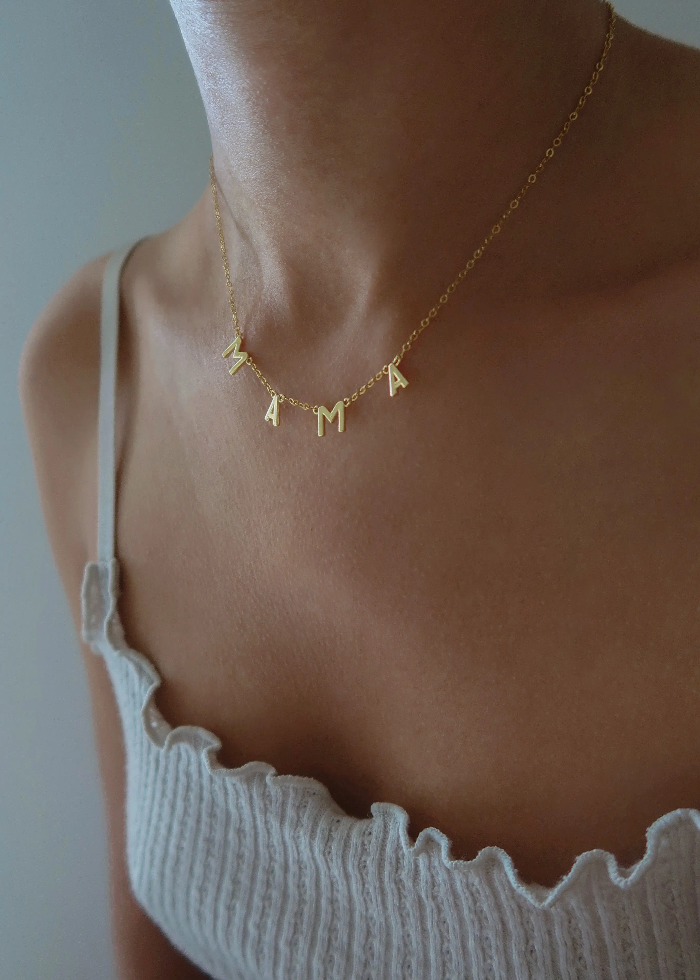 Gold Spaced Letter Necklace sold by Ten Wilde product image thumbnail 2
