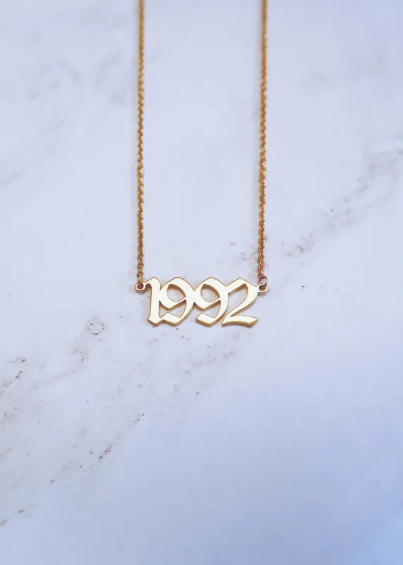 Old English Birthdate Necklace sold by Ten Wilde