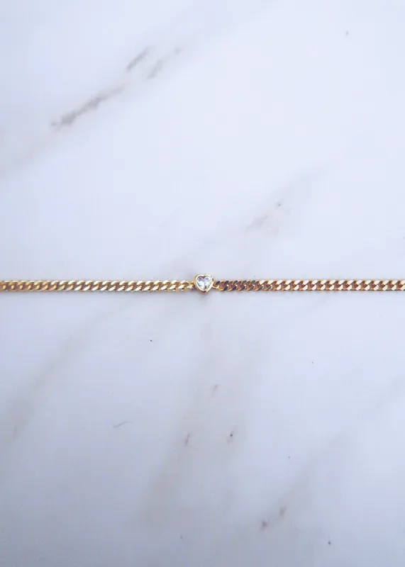 Diamond Heart Bezel Bracelet sold by Ten Wilde