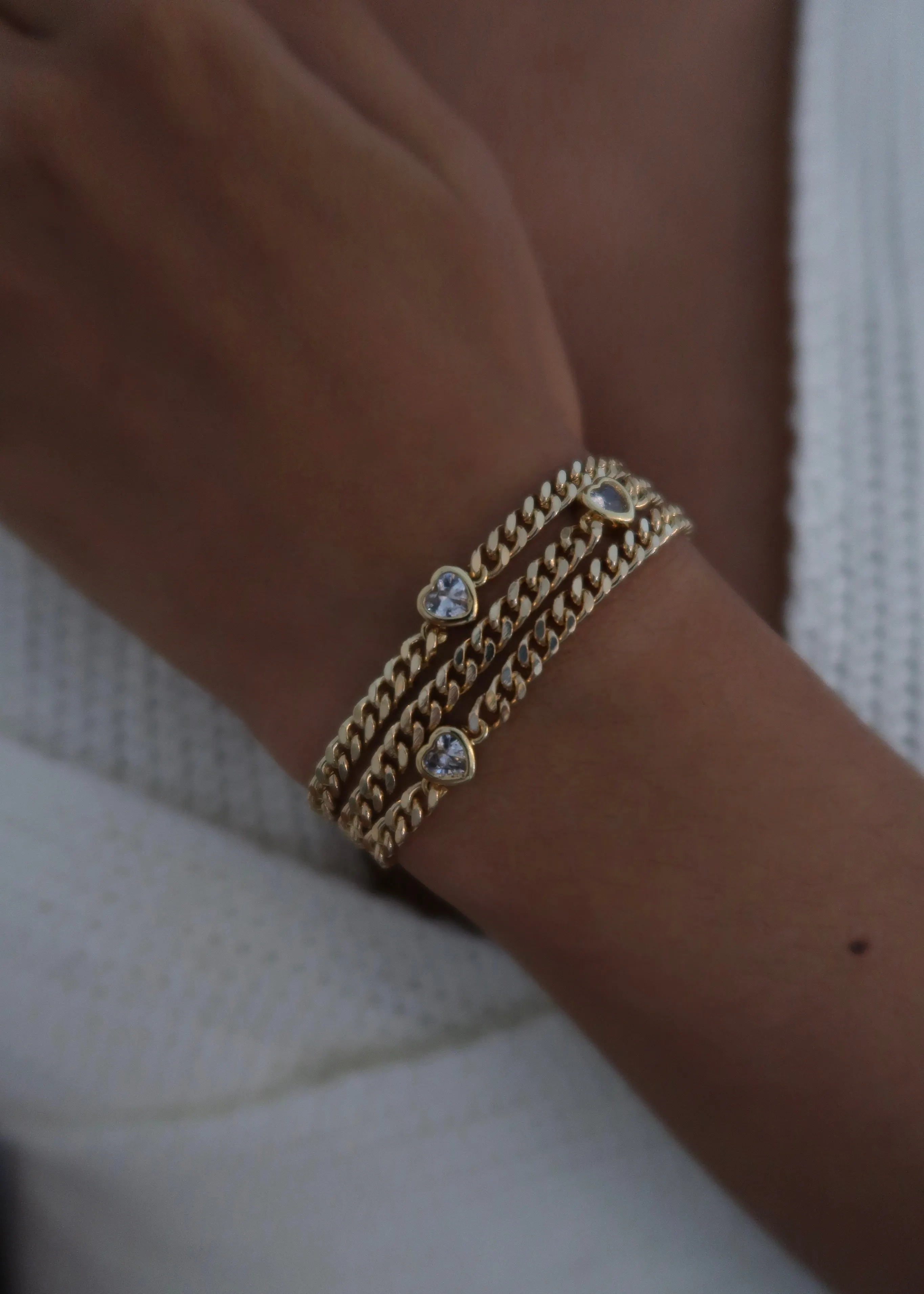 Diamond Heart Bezel Bracelet sold by Ten Wilde product image thumbnail 2