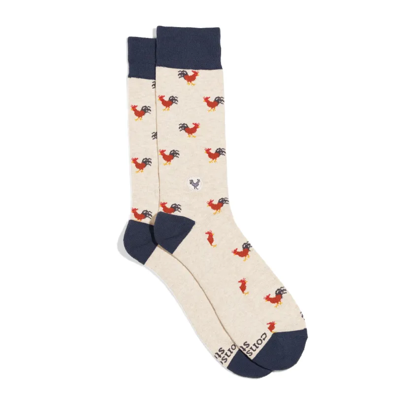 Socks that Save Roosters sold by Conscious Step