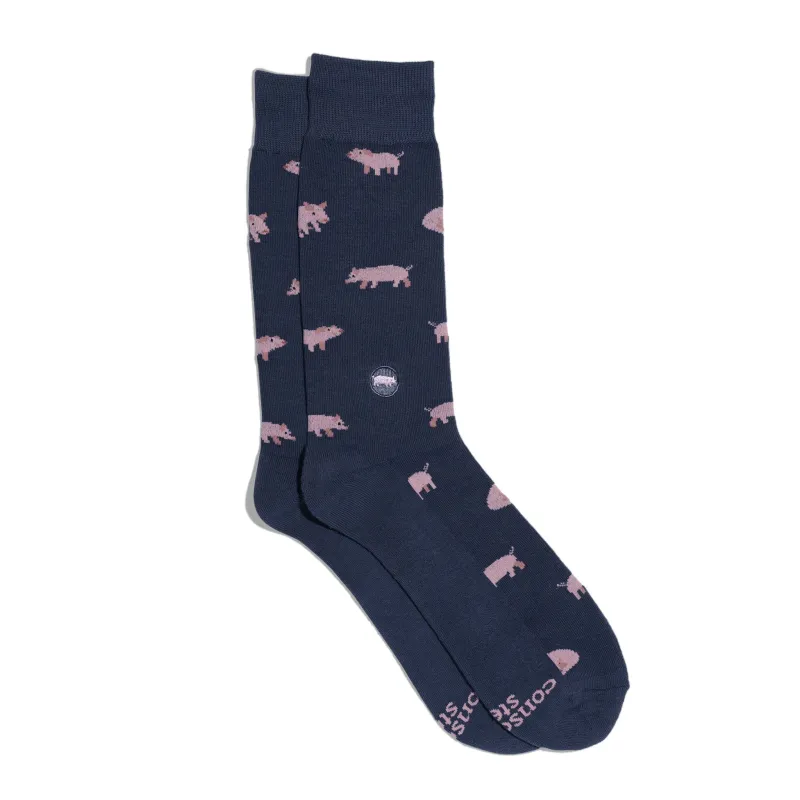 Socks that Save Pigs sold by Conscious Step