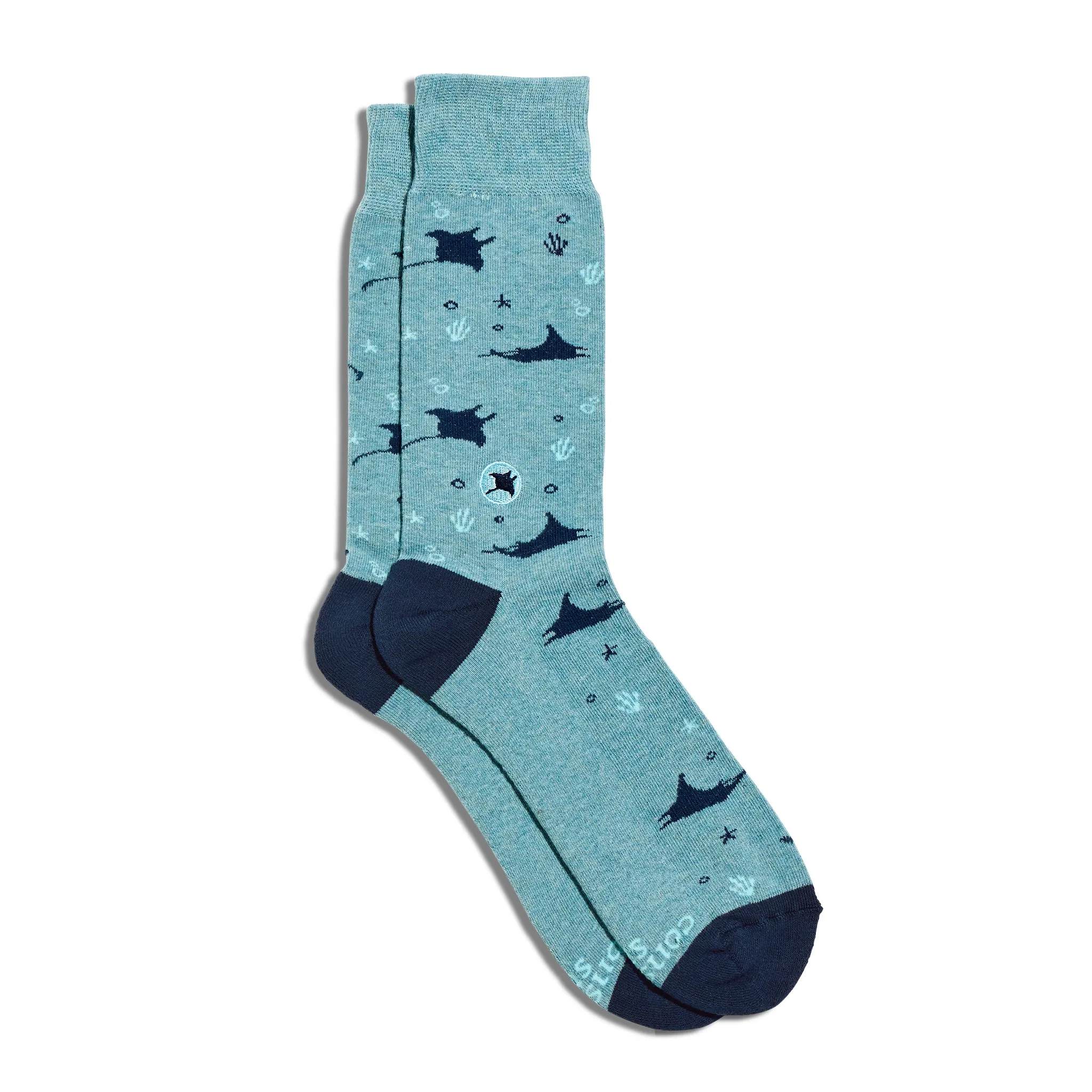 Socks that Protect Manta Rays sold by Conscious Step