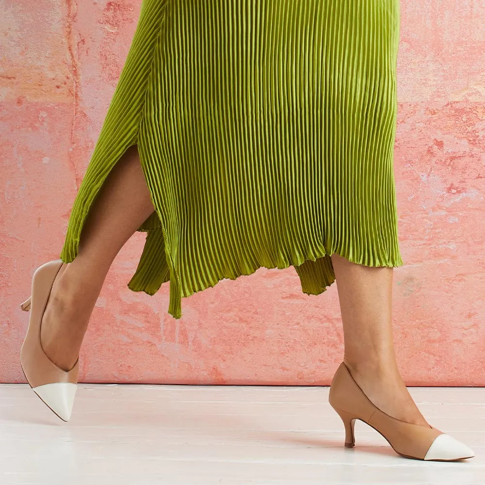 Cora: Nude & Cream Leather sold by Sole Bliss product image thumbnail 3