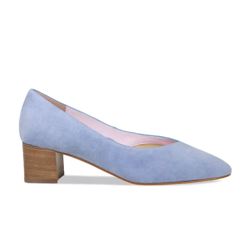Ingrid: Sky Blue Suede sold by Sole Bliss