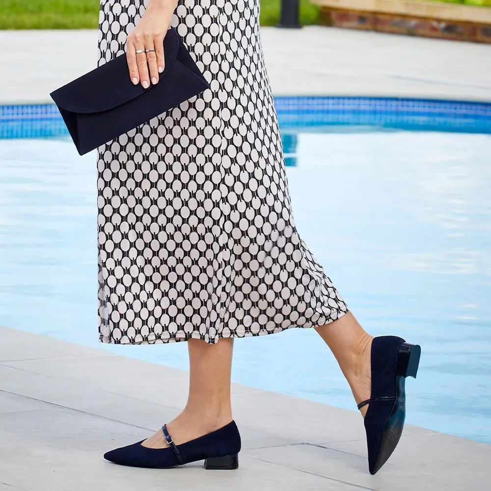 Savannah: Navy Suede & Patent sold by Sole Bliss product image thumbnail 4