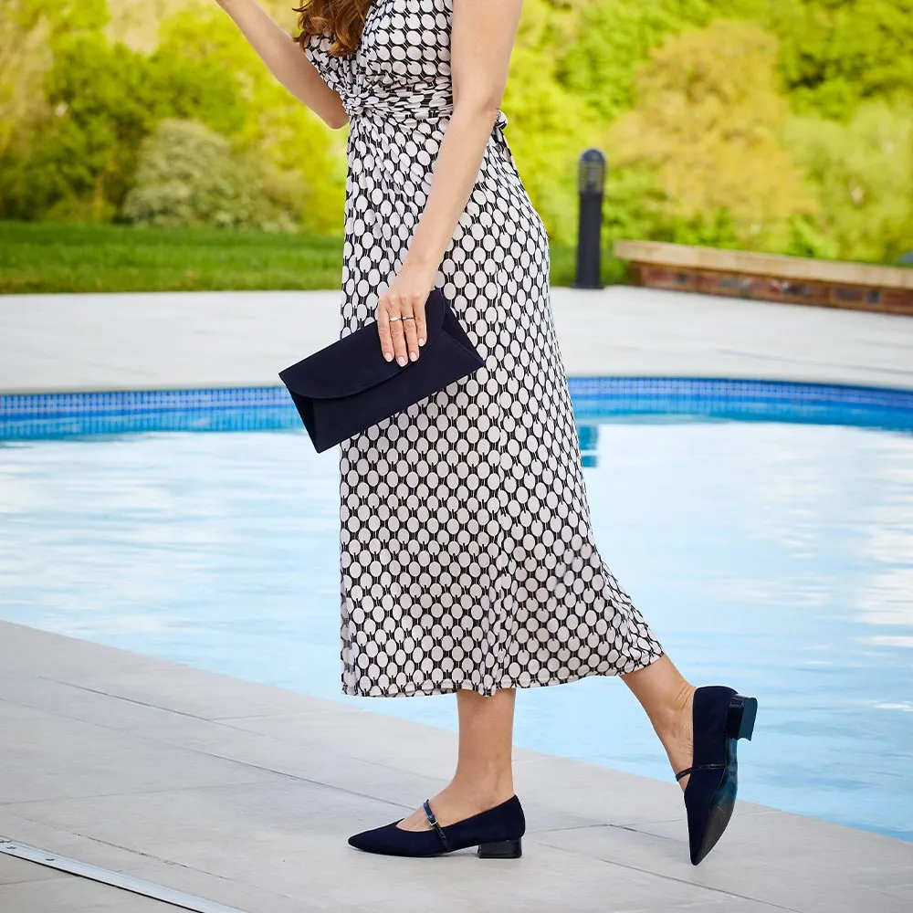 Savannah: Navy Suede & Patent sold by Sole Bliss product image thumbnail 3