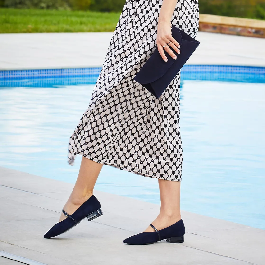 Savannah: Navy Suede & Patent sold by Sole Bliss product image thumbnail 5