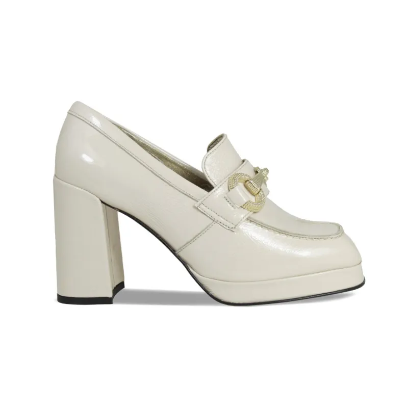 Genevieve: Cream Patent Leather sold by Sole Bliss