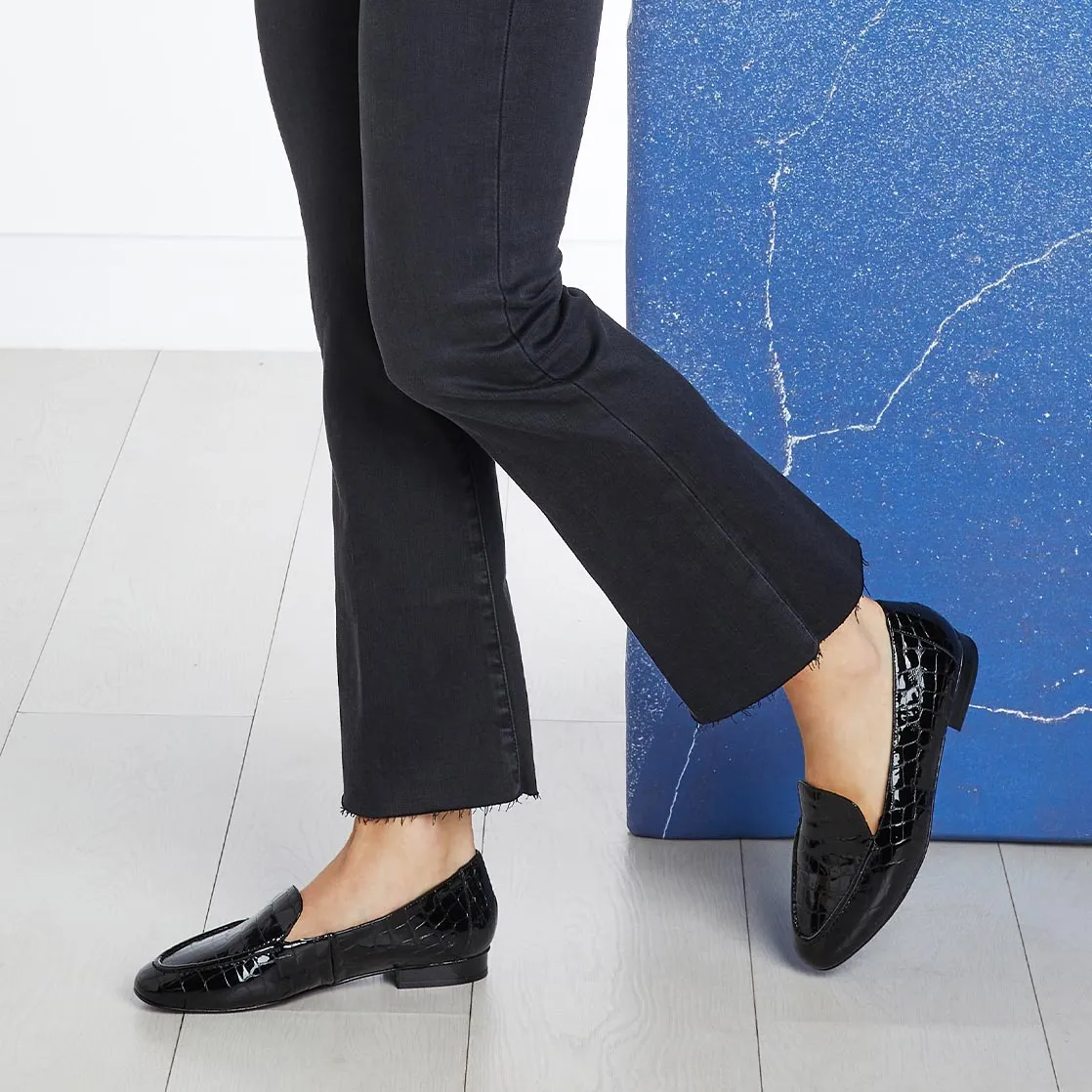 Tabitha: Black Croc Patent Leather sold by Sole Bliss product image thumbnail 4