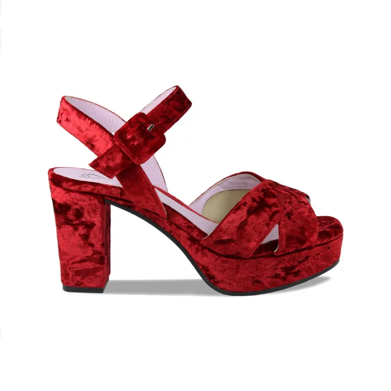 Ruby: Luxe Cherry Red Velvet sold by Sole Bliss