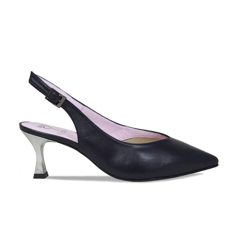 Audrey: Navy Leather sold by Sole Bliss