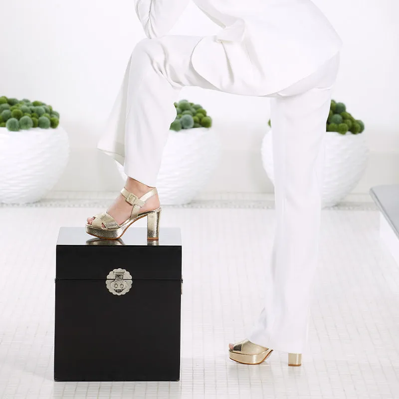 Ruby: Pale Gold Suede & Snake sold by Sole Bliss product image thumbnail 2