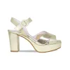 Ruby: Pale Gold Suede & Snake sold by Sole Bliss