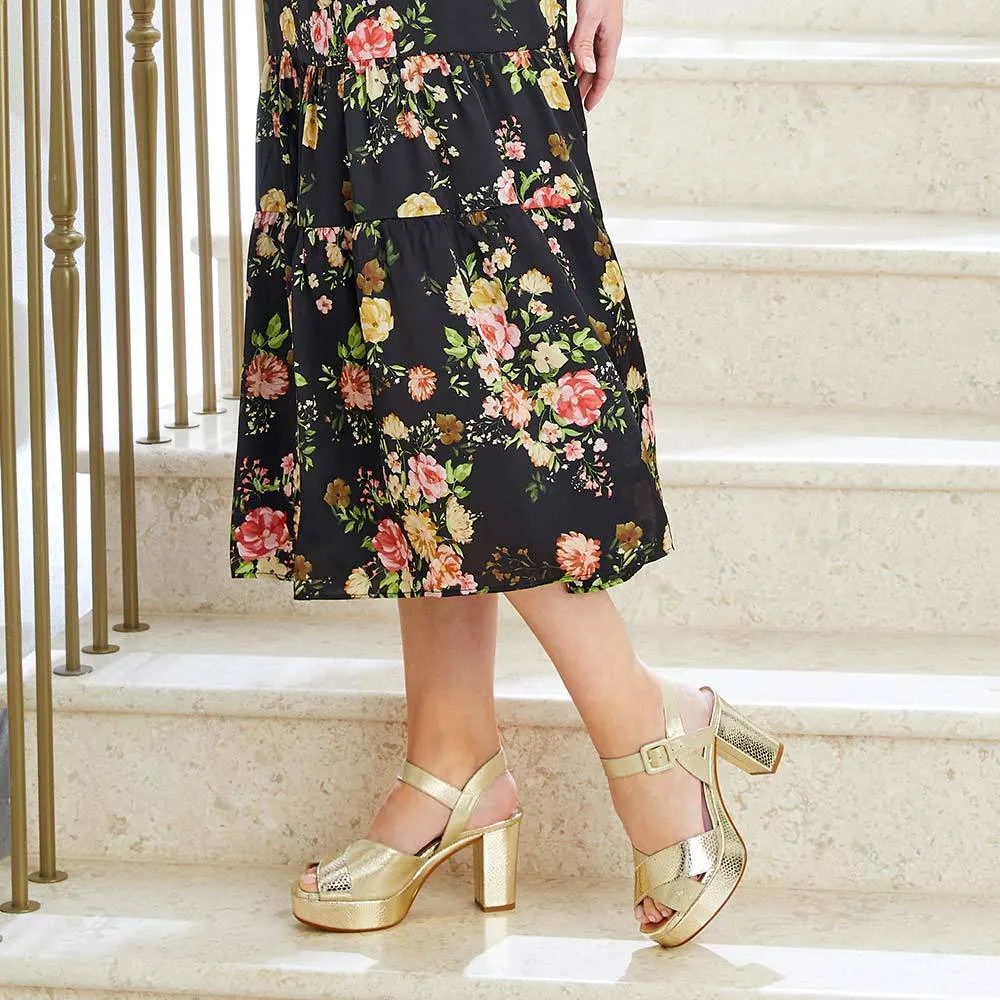 Ruby: Pale Gold Suede & Snake sold by Sole Bliss product image thumbnail 5