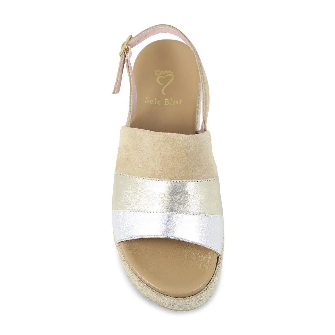 Bertie: Nude Suede & Metallic Leather sold by Sole Bliss product image thumbnail 4