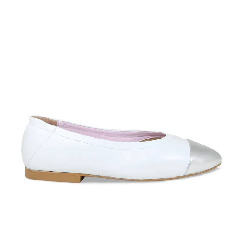 Luna: White & Silver Leather sold by Sole Bliss