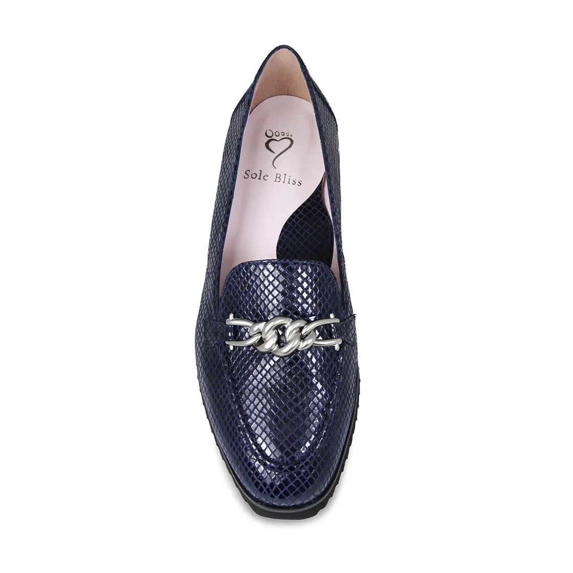 Tamara: Navy Snake Print Leather sold by Sole Bliss product image thumbnail 4