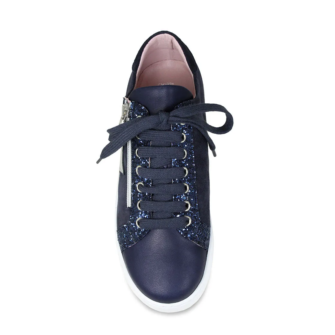 Star: Navy Leather & Suede sold by Sole Bliss product image thumbnail 3