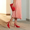Elsa: Coral Red Suede sold by Sole Bliss
